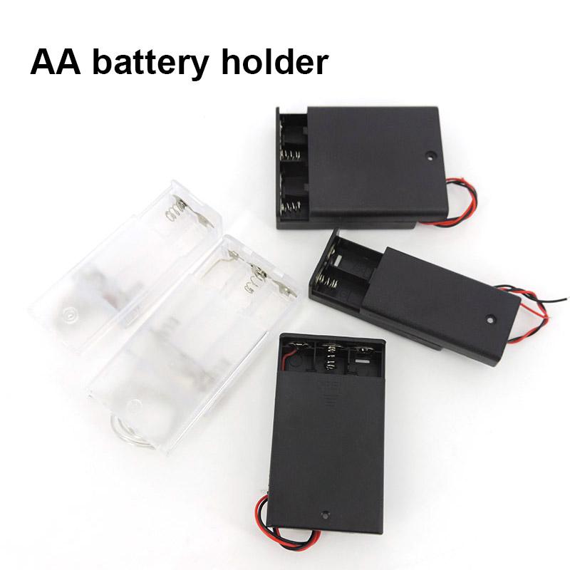 2 3 4 Slots Ports AA Batterie transparent schwarz 2xAA 3xAA 4XAA 8AA Power Storage Case Box Halter Leitungen für DIY Reparatur Werkzeuge