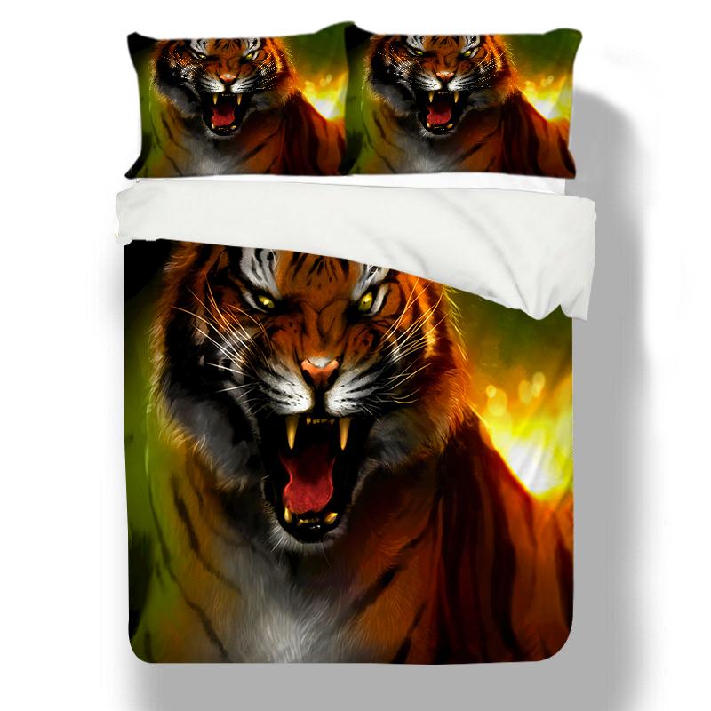 3D PŘIKRÝVKA PŘIKRÝVKA ložní prádlo praná mikrovlákno 2 / 3 sada tištěná Ložní souprava 3D tištěná PŘIKRÝVKA PŘIKRÝVKA Ložní souprava rozzlobený tygr