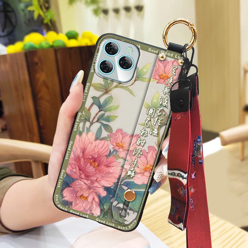 Lanyard Elderly Lady Phone Case For Blackview A95 Waterproof Phone Holder Ring Durable Wristband Kickstand Back Cover