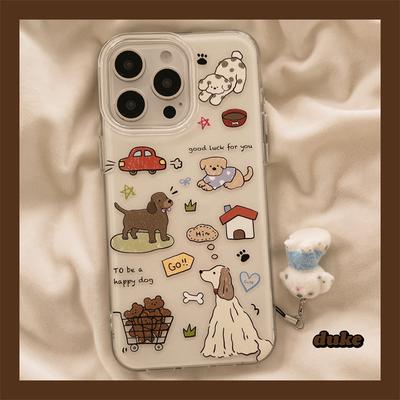 Custodia per Telefono Cellulare Apple 17 Cane Cucciolo Graffiti Cartoni Animati Giapponesi e Coreani per Donna 16 Cartone Animato 15promax/14 Carino 13/12