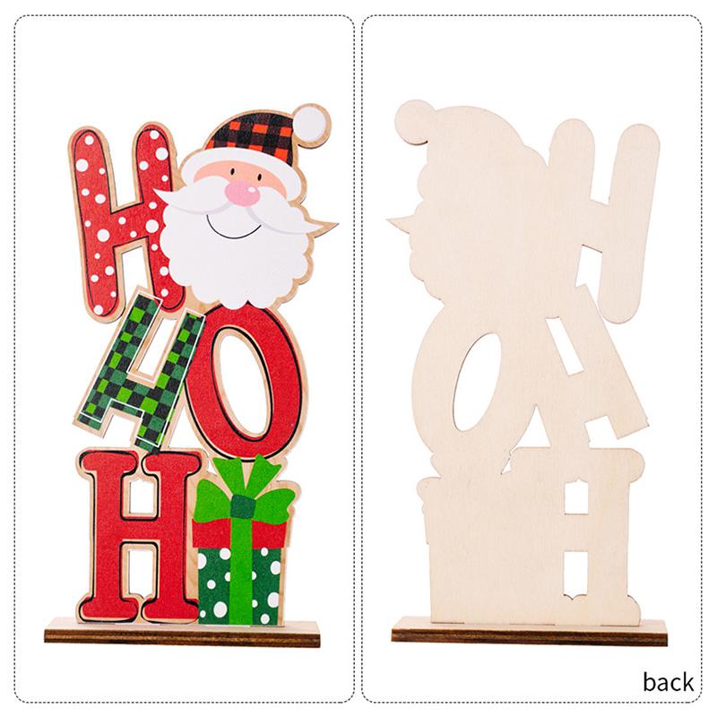 Wooden Christmas Desktop Ornaments Elk Santa Cluas Faceless Doll Joy Noel Decor Christmas Home Bedroom Decor Xmas Table Decor