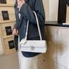 French Niche Bag Women's 2025 New Silver Shoulder Bag Is Popular This Year, Textured Underarm Baguette Bag