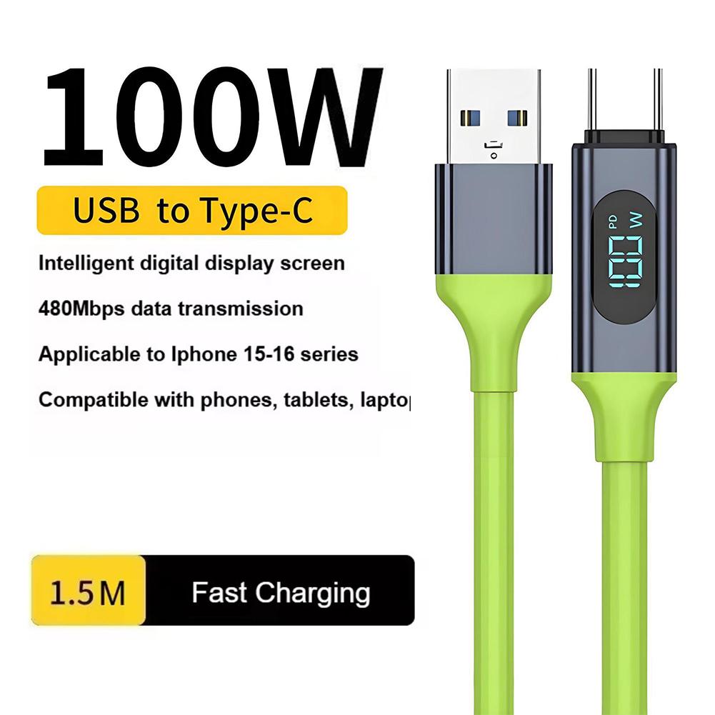 100W USBA Type C to Type C Super Fast Charge Cable 480MB/s Data Transmission For Huawei Xiaomi Samsung Macbook