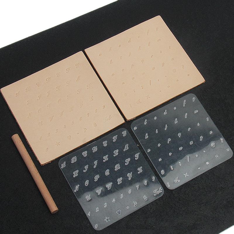 3 Piece Set Craft Leather Stamping Board Letter Number Engraved Emboss Pattern Hand-knocked Stamper Mold DIY Leathercarft Tool