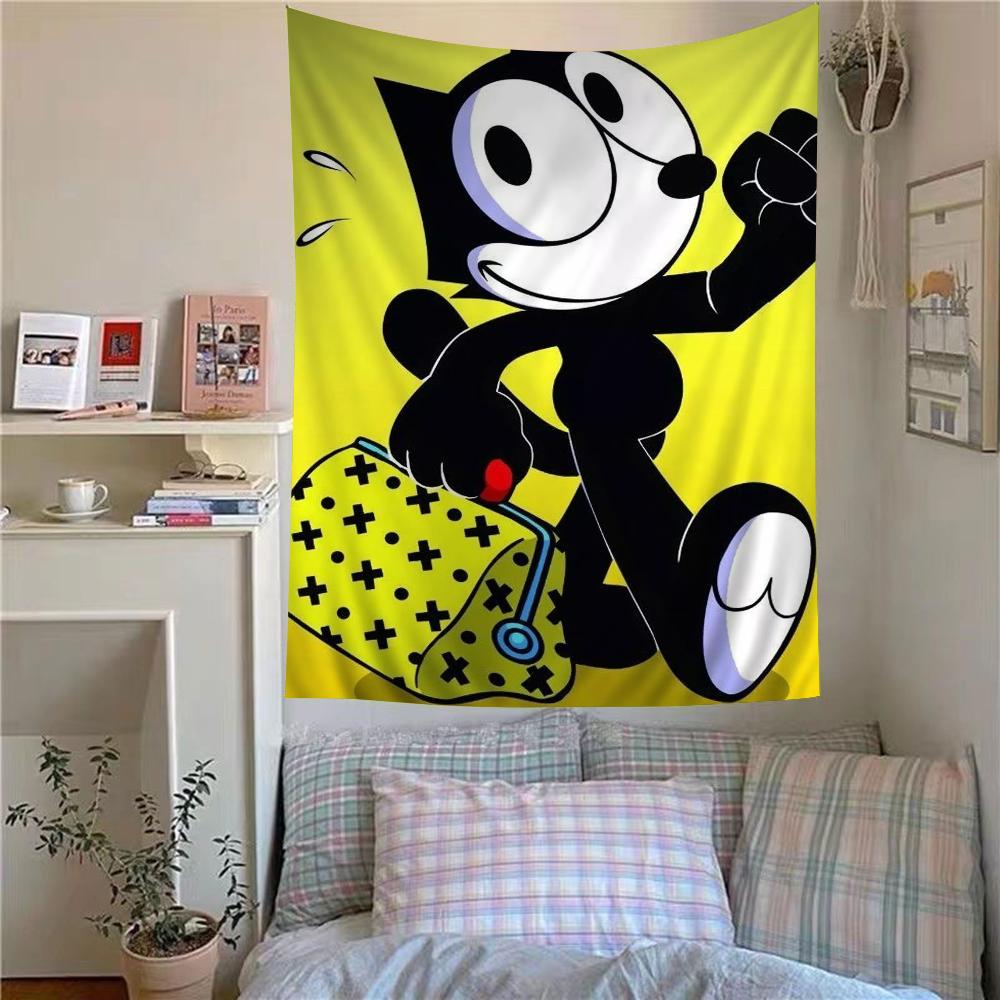 Cartoon Cute FFelix the CCats Tapestry Anime Tapestry Hanging Tarot Hippie Wall Rugs Dorm Wall Hanging Sheets
