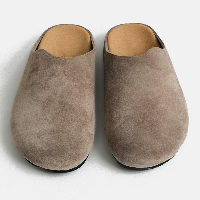 Fashion New Women Slippers Closed Toe Round Toe Clogs Sandals Autumn New Solid Retro Slippers Flat Slip on Shoes 2025 Trend Slides Women