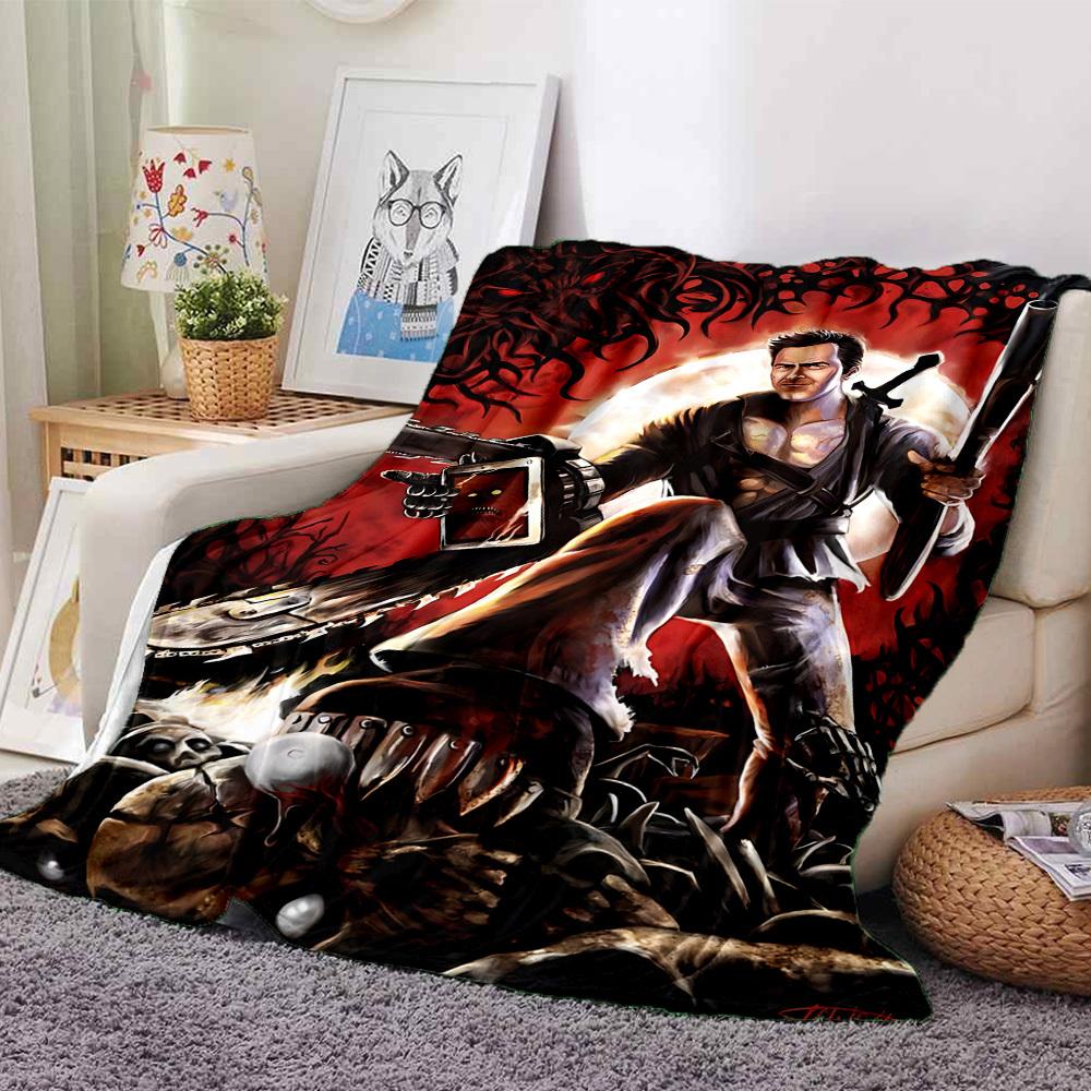 

1pc Ash vs. Evil Dead Throw Blanket - Soft Flannel, Cozy All-Season Polyester Perfect for Home, Office, Bedroom 1119 80cmx120cm(31inx47in)