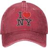 Ich liebe New York Denim Baseballkappe Baumwolle Gewaschen Verstellbar Unisex Cool Dad Hat Sport Outdoor Cowboyhut Einheitsgröße