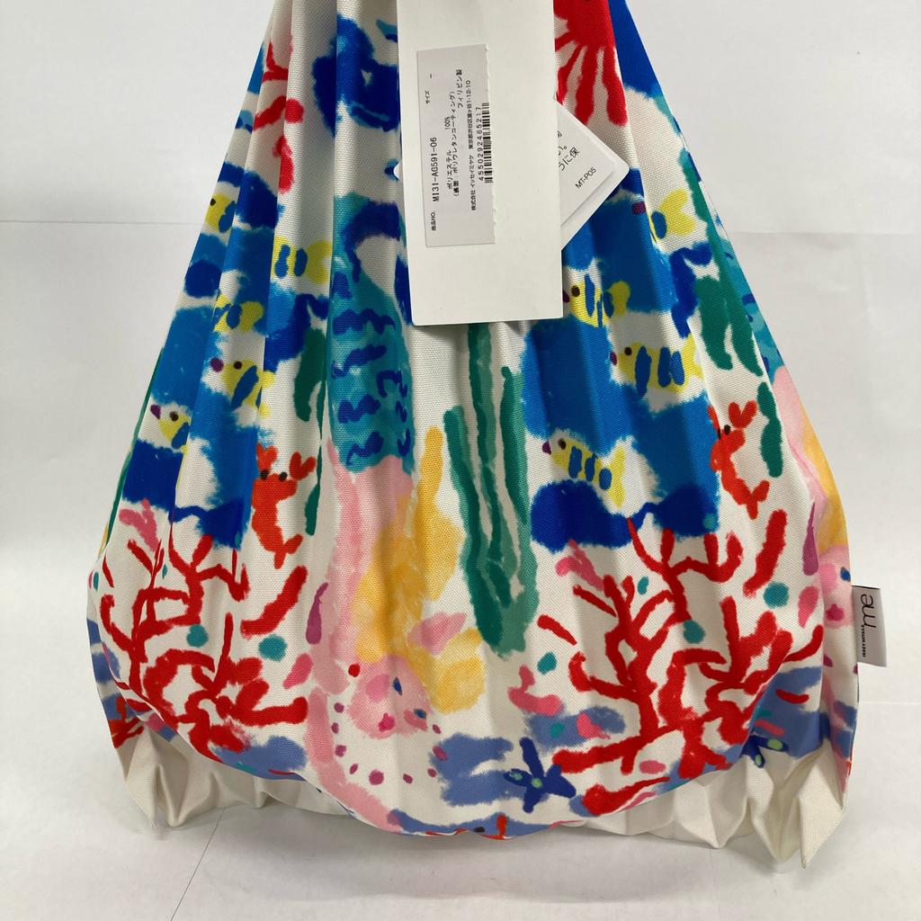 me [/23Stainless Steel] MI31-AG591 MERMAID Elegant Colorful Pleated Tote Bag White / multicolorUsed