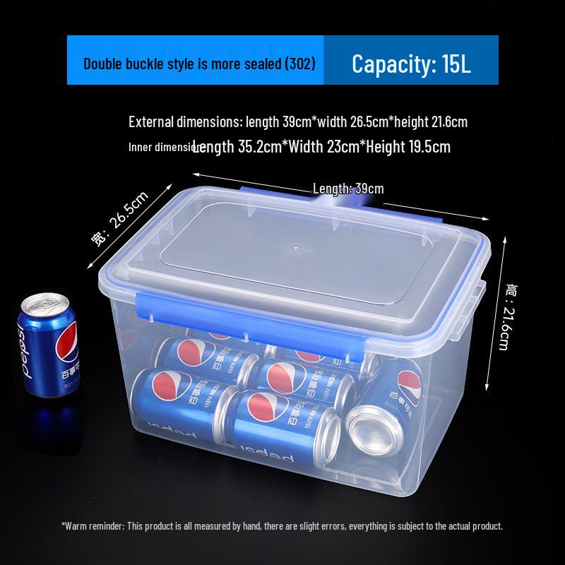 Rectangular Transparent Food-Grade Plastic Storage Box with Lid for Microwave and Refrigerator
