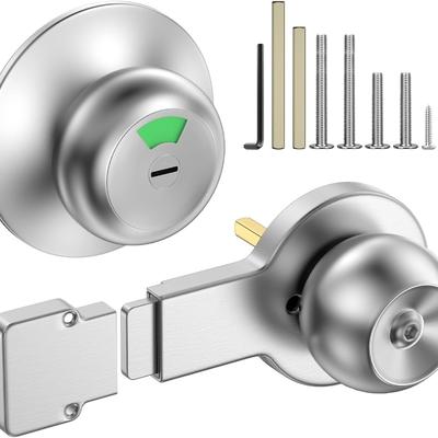 New Ball Indicator Bolt Lock, Safe, with Occupancy Indicator, Easy Installation Without Lock Cylinder, Perfect for Bathroom Partitions, Restrooms