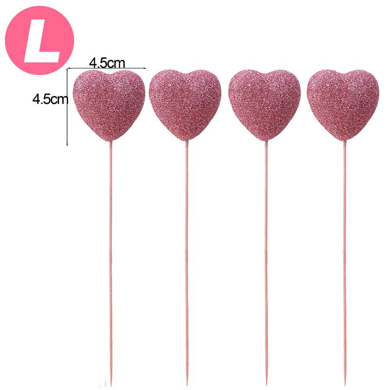 Wholesale Glitter Heart Foam Sticks Red Pink White Heart-Shaped Ornament Flower Pot Decorations for Bouquets Home Tabletop Decor