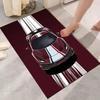 Burgunderrotes Supercar Mit Italienischem Streifen Grafikdruck Bereichsteppich Sportwagen Kunst Teppich Boden Teppich Auto Enthusiast Wohnzimmer Schlafzimmer Heimdeko Matte