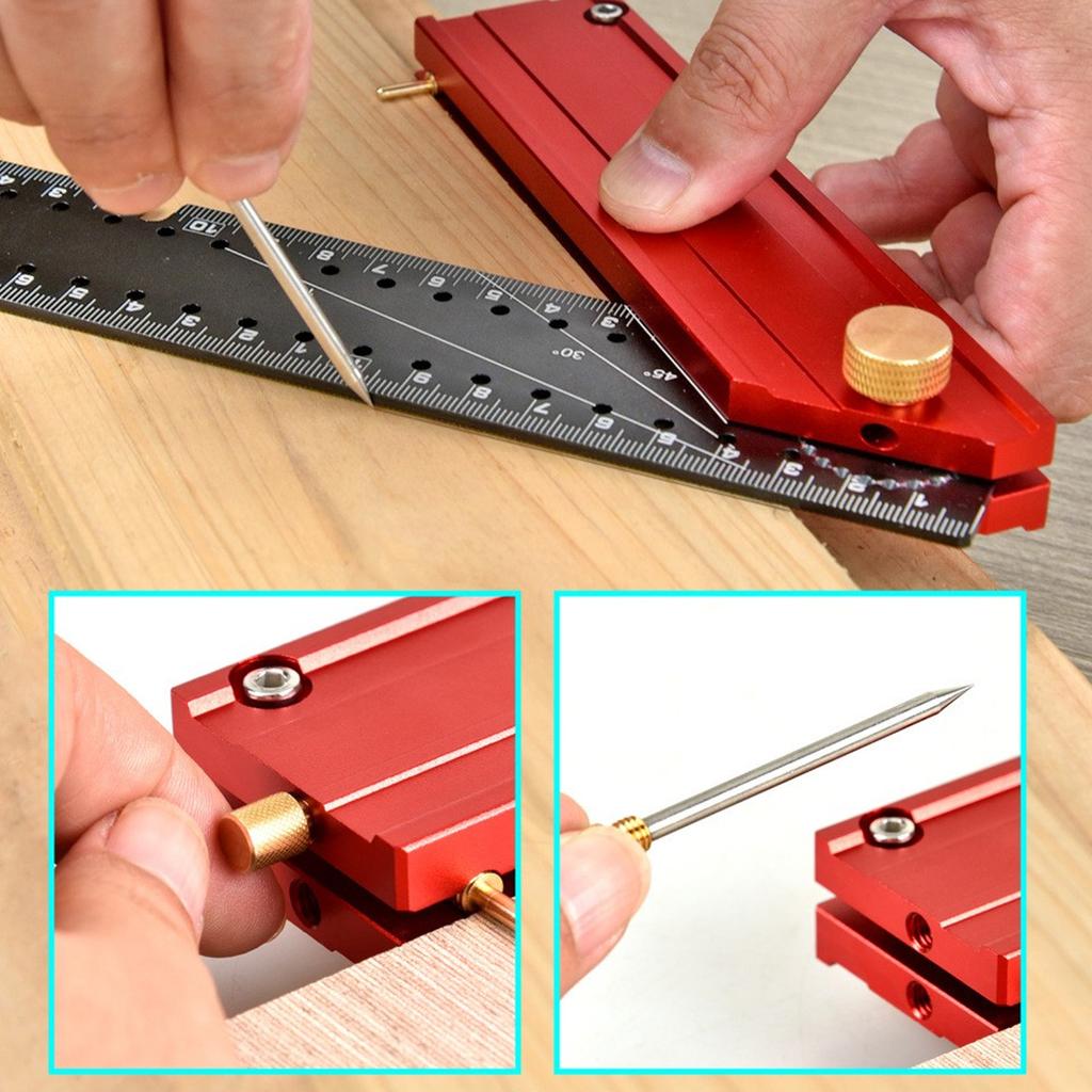 Carpenter   Ruler   300mm Aluminum Alloy Framing 90 Degree Right Angle Measurement   Marking Accurate Multifunctional
