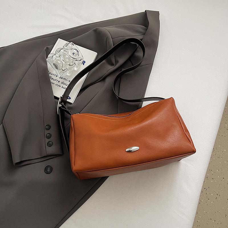 Vintage Women Handbags Soft Leather Shoulder Bag Simple Casual Ladies Messenger Bags High Quality Female Underarm Tote Bag