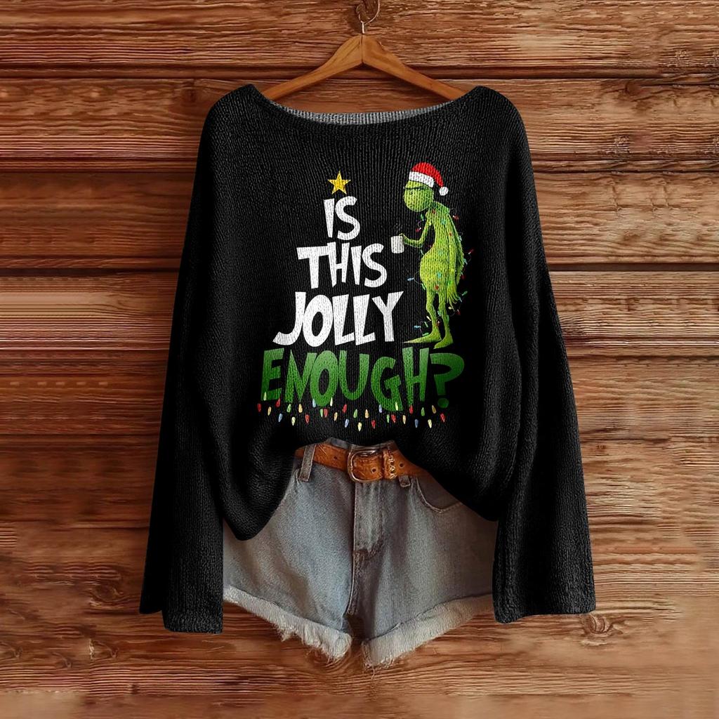 Women's Fashion Long Sleeve Christmas Snowman Snowflake Print Jacket Cardigan