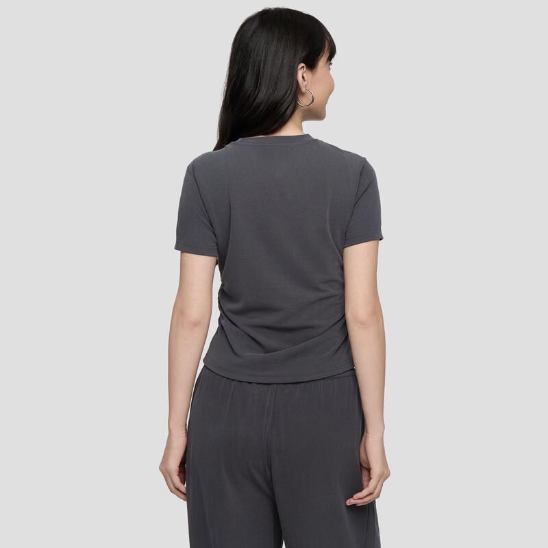GAP Women's Logo Embroidered Pleated Knit T-Shirt
