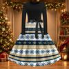 Women's Vintage Christmas Print Round Neck Casual Dress