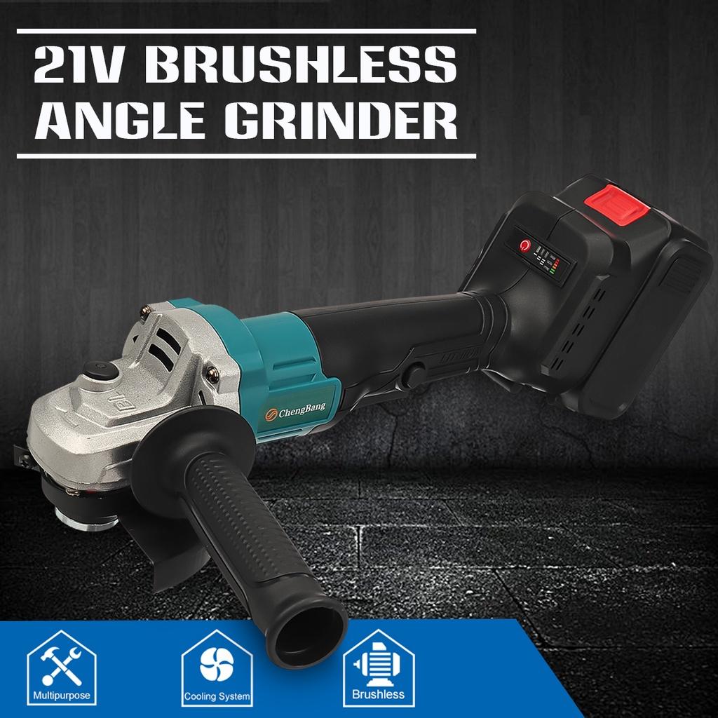 21V 100MM 1/2 Lithium-Ion Battery Power Tool Cutting Machine DIY Woodworking Grinding Machine Brushless Electric Angle Grinder