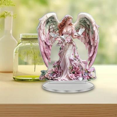 Fairy Desktop Ornament 2D Flat Acrylic Sign Collectible Party Supplies Decorative Tabletop Decor for