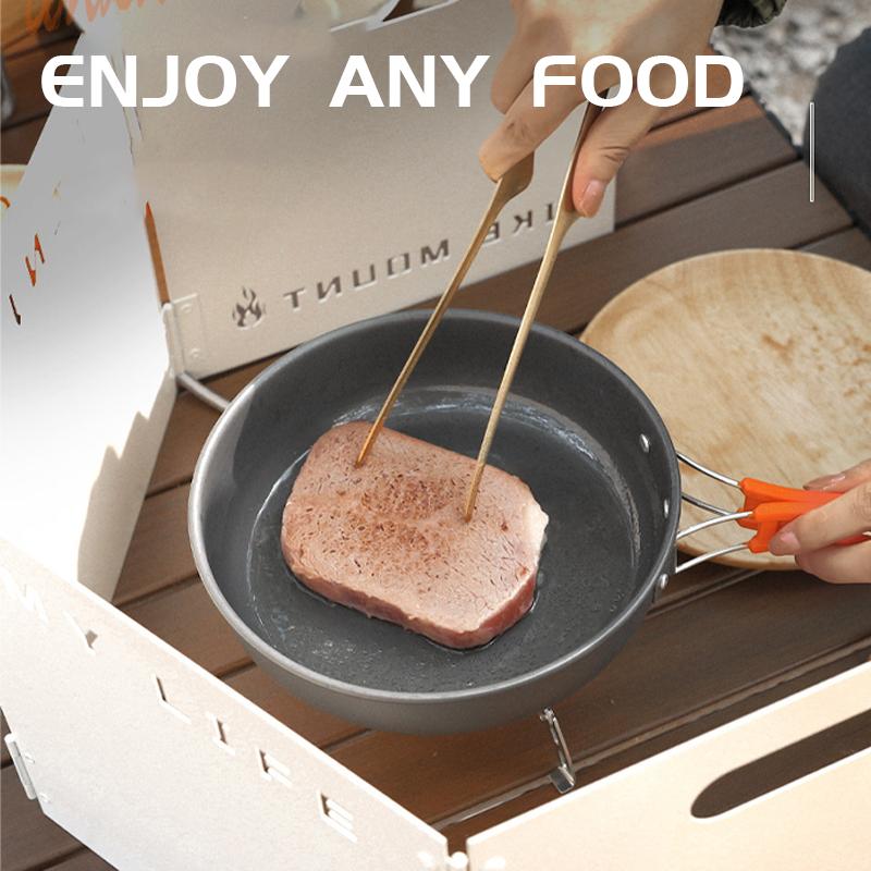 Camping cookware set, portable outdoor cookware, lightweight hiking picnic equipment, cooking kettle pot set tableware