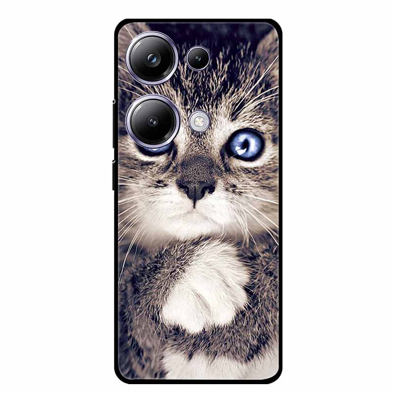 For Xiaomi Poco M6 Pro 4G Phone Case Cover Wolf Shockproof Black Silicone Soft Back Cover Cases For Poco M6 Pro Case M 6 M6Pro