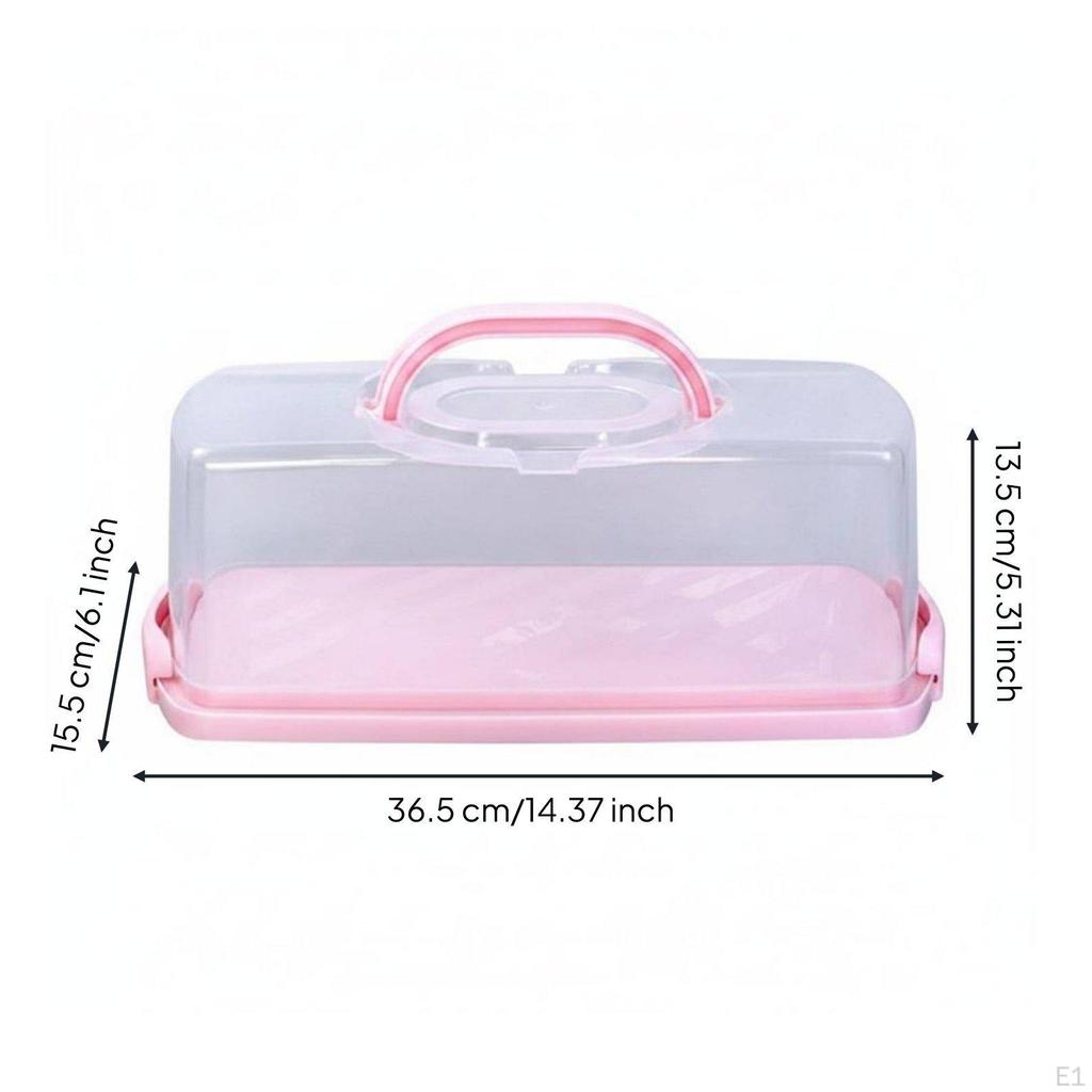 Bread Loaf Carrier Dust Resistant Rectangular Cake Container with Handle Keeps Fresh Portable Toast