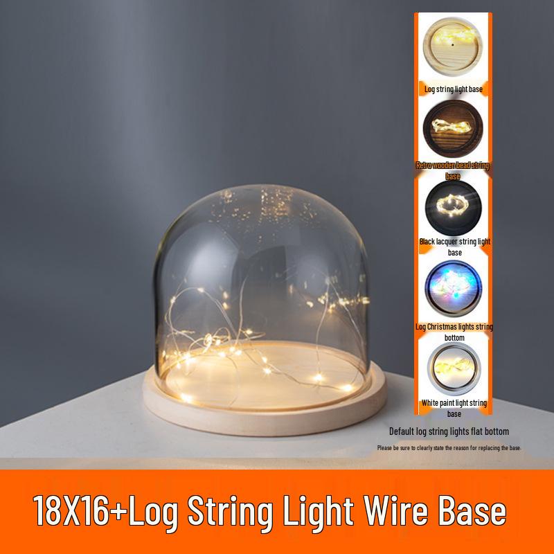 LED Sea Urchin Night Light with Preserved Flower in Glass Cover