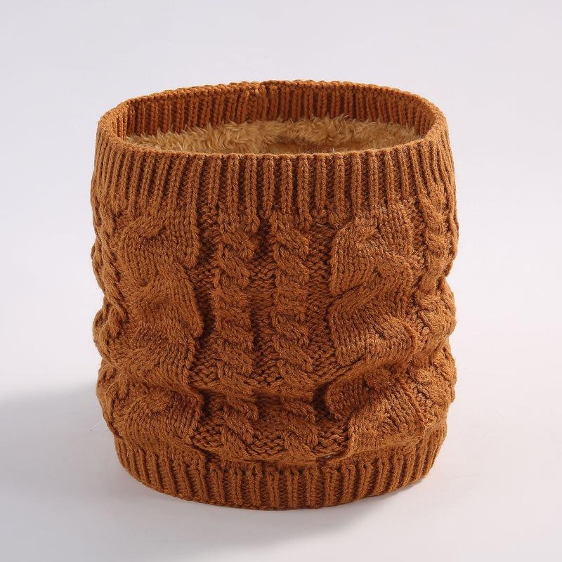 Autumn and winter scarf, couple versatile knitted wool plush solid color winter warm neck cover