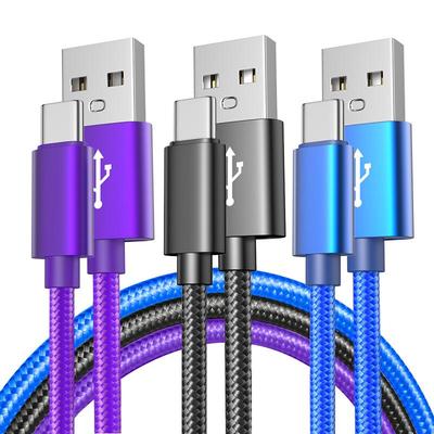 Nylon Braided Type-C Fast Charging Cable for iPhone, Samsung, Huawei, Xiaomi