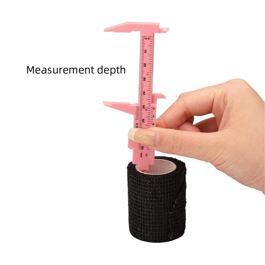 10pcs 80mm Eyebrow Measuring Ruler Pink Eyebrow Tattoo Double Scale Vernier Caliper Sliding Gauge Ruler