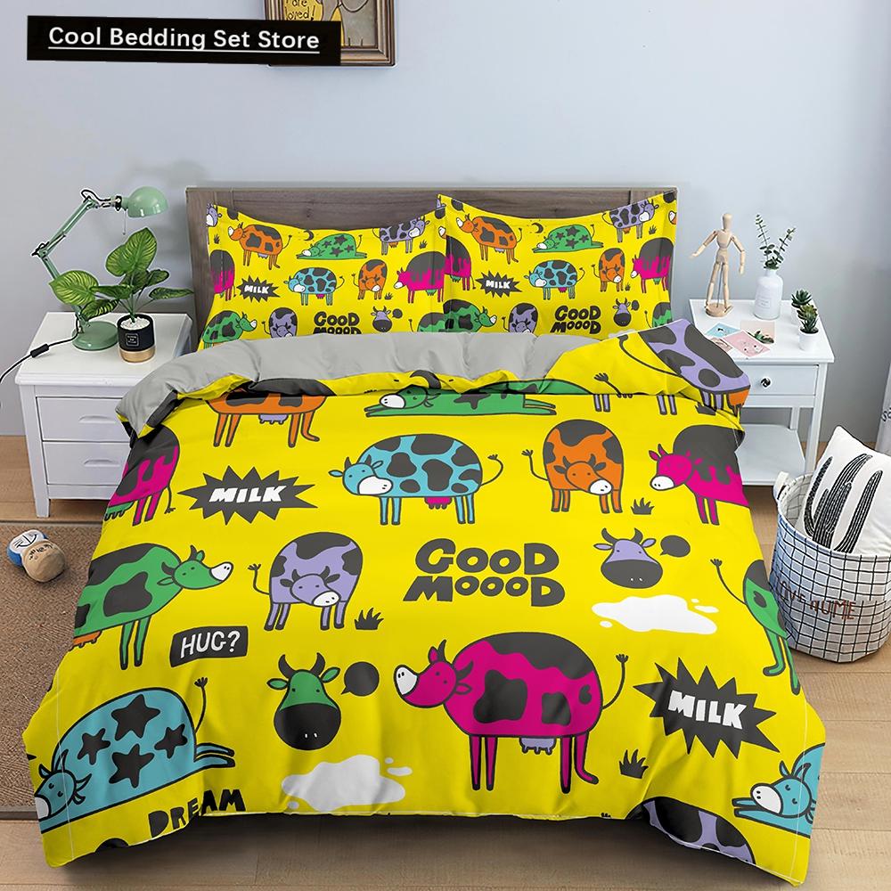 Comforter Cartoon Cat King Queen Colorful Lovely Animal Bedding Set Kids Pet Kitty Soft Polyester Comforter