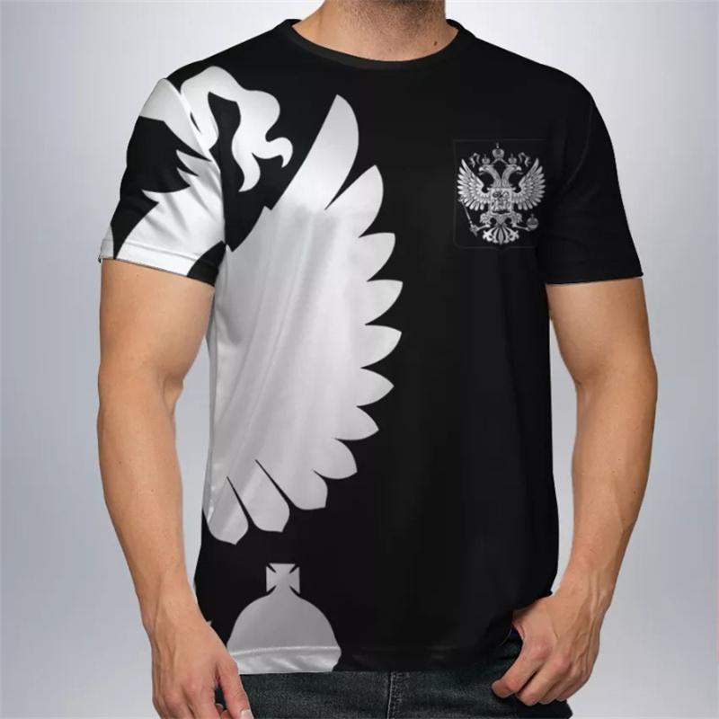 Fashion Russian National Emblem Pattern T-shirts Summer Casual Union of Soviet Socialist Republics Pattern 3D Printed T Shirts