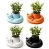 Solid Base Tabletop Decor 3D Printed Succulents Planter, Creative Mini Flower Pot with Artistic Sculptural Design, Desktop Plant Small Desk for Office