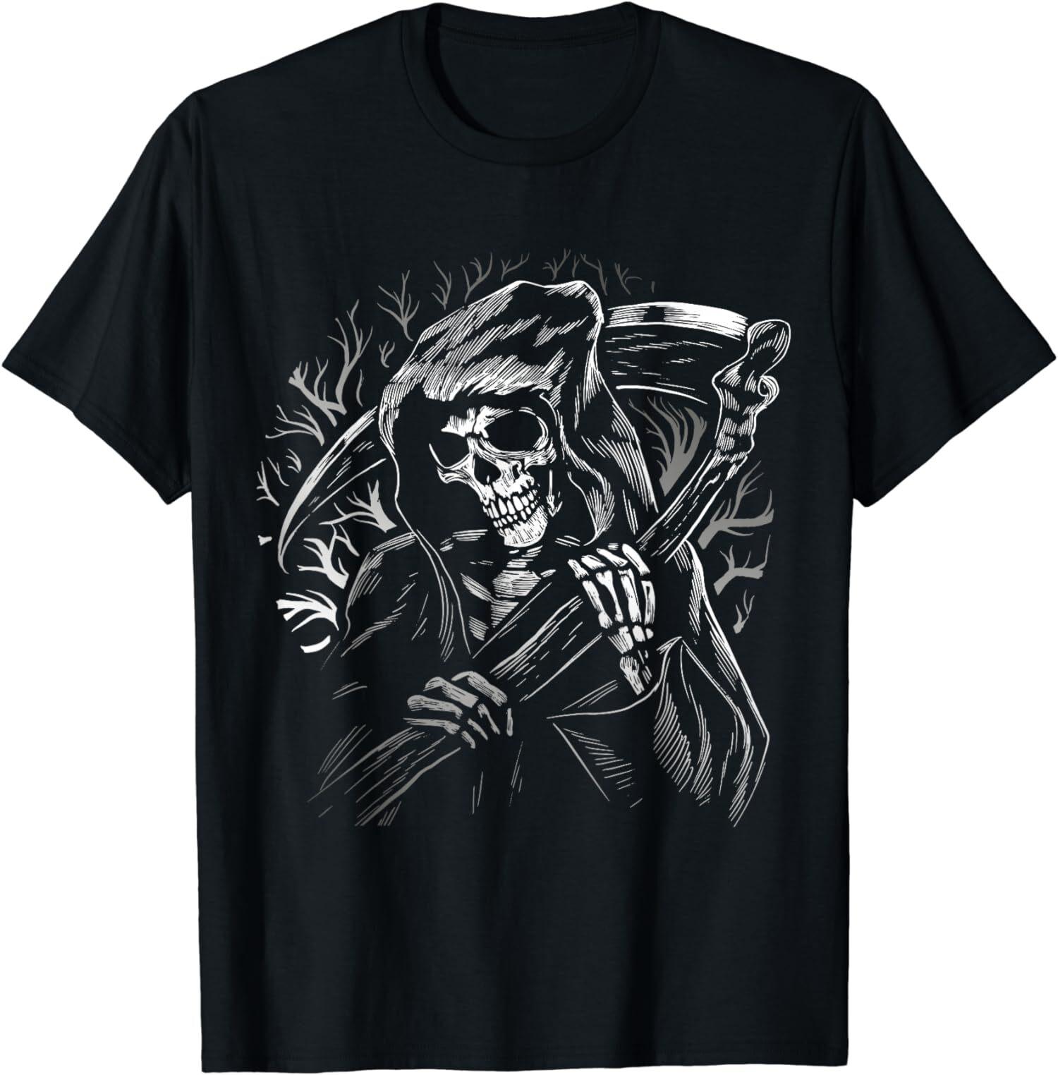 New Limited Grim Reaper Skull Death Scythe Dead Gothic Horror T-Shirt S