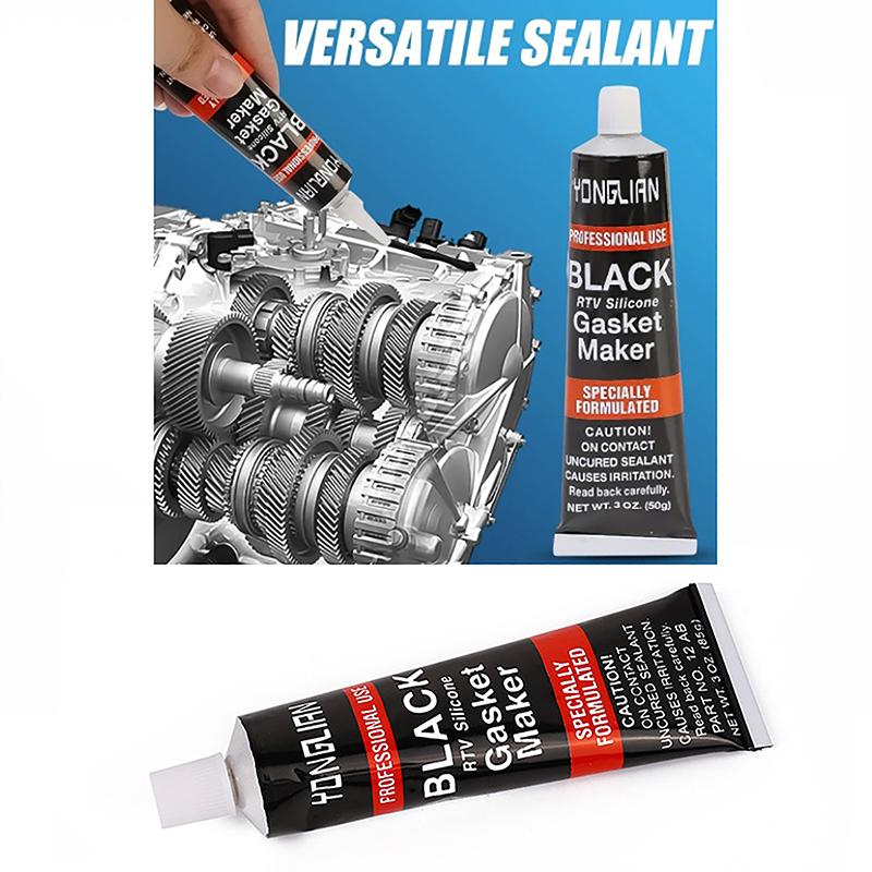 Joint d'étanchéité résistant à l'huile sans joint d'étanchéité pour voiture Joint d'étanchéité moteur Silicone haute température pour réparation de voiture Colle liquide noir Joint d'étanchéité