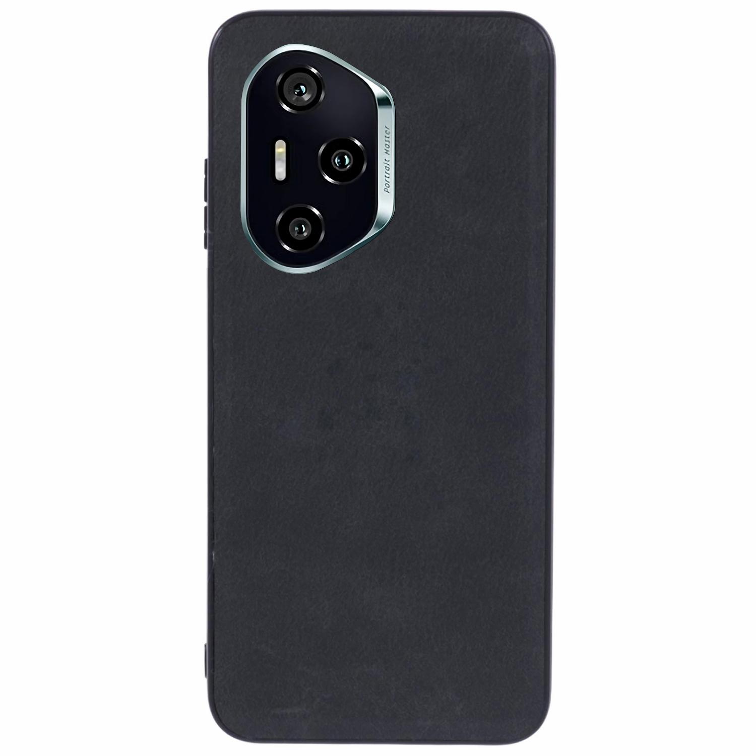 

Для Honor 300 Pro Чехол Ретро Кожаное Покрытие ПК+ТПУ Чехол для Телефона Black