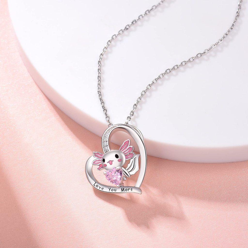 Summer Cute Alloy Lock Chain With Animal And Heart Pendant For Girls