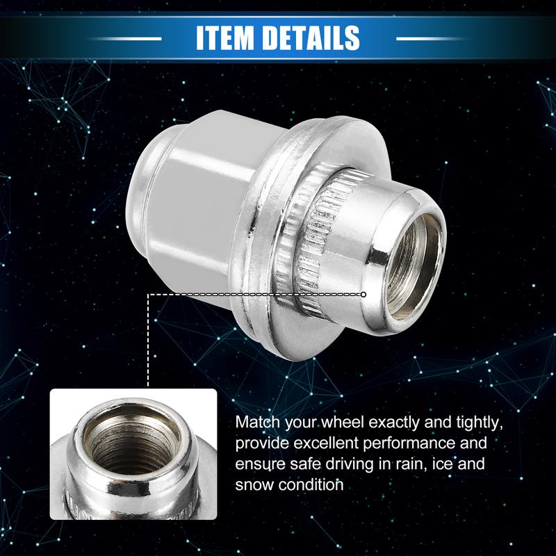 UXCELL Auto 10 Pcs Wheel Lug Nuts Vehicle M12x1.25 Nuts Carbon Steel Tire Lugnuts 40224JK00A for Nissan 370Z 2009-2015