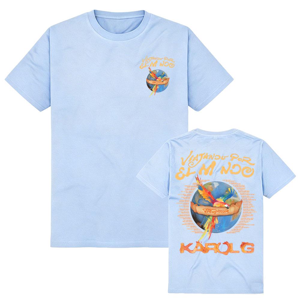 KAROL G VIAGGIANDO PER IL MONDO TROP TOUR 2026 Maglietta Estate Cotone Manica Corta Magliette da Donna Grafica Merch Unisex Streetwear