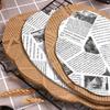100Pcs Oval Lace Pad English Newspaper Printed Greaseproof Paper Oil Absorbent Hamburger Bread Baking Tray