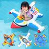 Children's Inflatable Plane Swim Ring With Reinforced Bottom Eco-friendly Pvc Material Printed Design