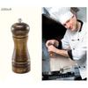 Antique Style Wooden Salt And Pepper Shakers With Manual Grinder For Kitchen And Dining