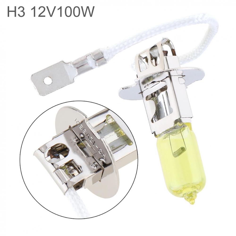 2pcs/lot H3 Light Bulbs 3000K Halogen Xenon H3 12V 55W Golden Yellow Fog Factory