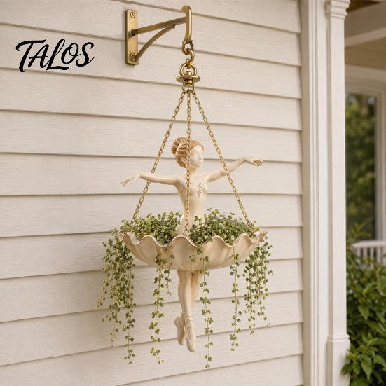 Balcony Plant Decor Ballet Dancer Hanging Planter, Decorative Flower Pot for Indoor Outdoor Garden, Cute Space-saving Hanger Planter Succulents Spider