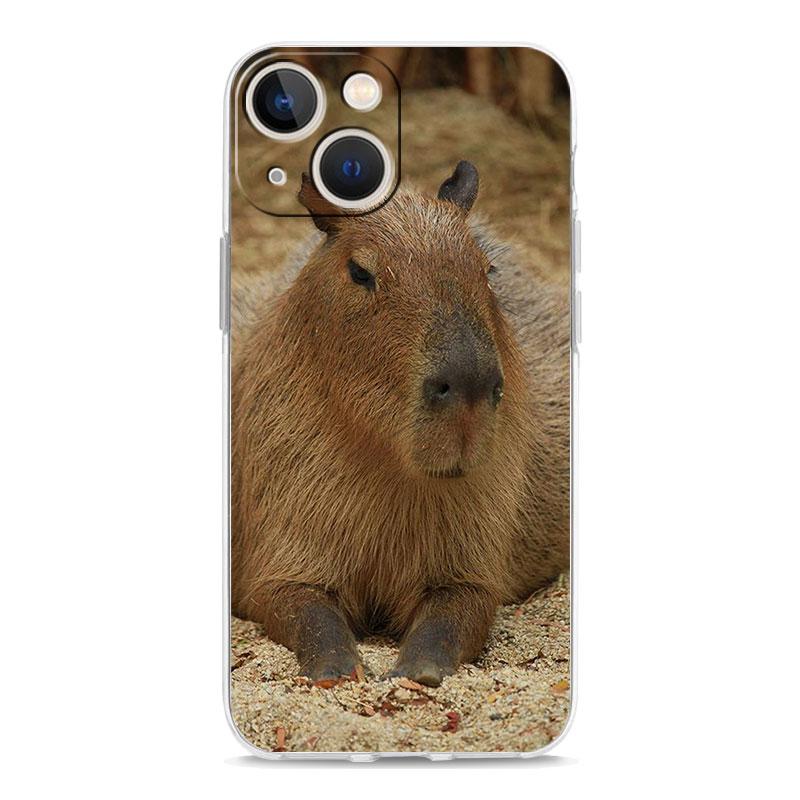 Cute Capybara Luxury Transparent Phone Case For iPhone 15 16 14 13 12 11 Pro Max XS X XR SE 7 8 Plus Clear Lens Protect Cover