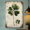 Vintage Shamrock Irish Green 2D Metal Wall Sign for Pub