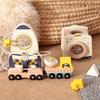 Wooden Astronaut Space Toys Set Baby Montessori Rocket Knowledge Puzzle Toys Early Shape Perception Building Block Stacking Game