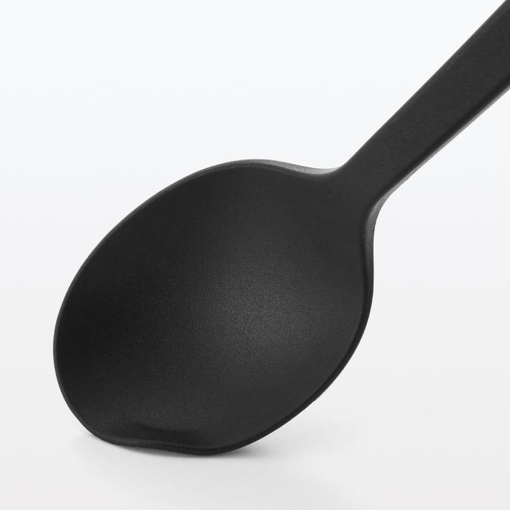 MUJI Silicone Cooking Spoon, Small, Black, Approx. 25cm Long