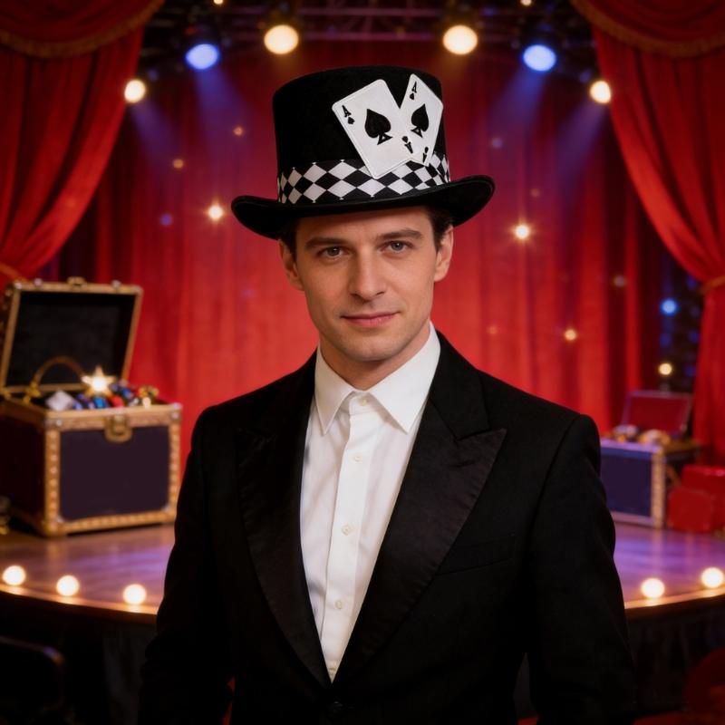 Diseño de Carta de Póker Sombrero Alto Tejido Transpirable Sombrero Alto Para Hombres Mujeres Carnavales Fiestas Familiares Y Actividad al Aire Libre